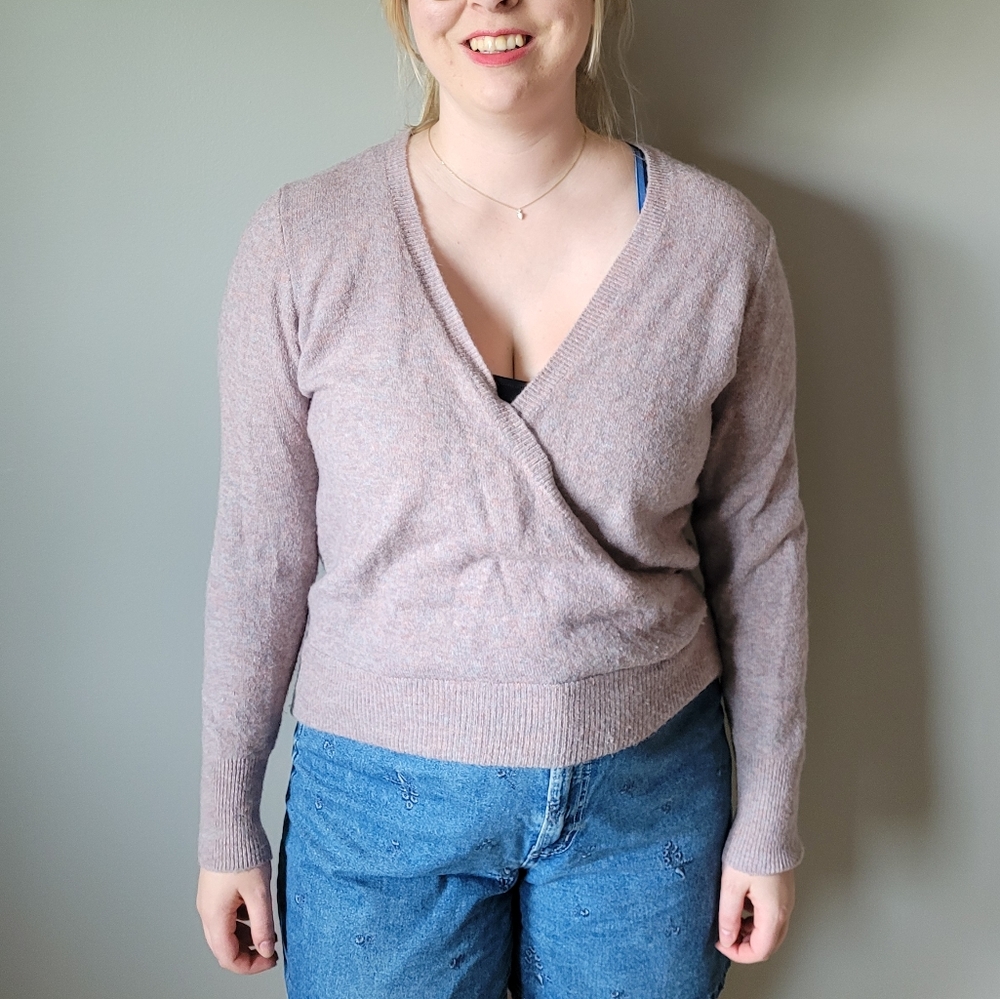 Madewell Criss Cross sweater wool alpaca knit Cozy Wool Jumper